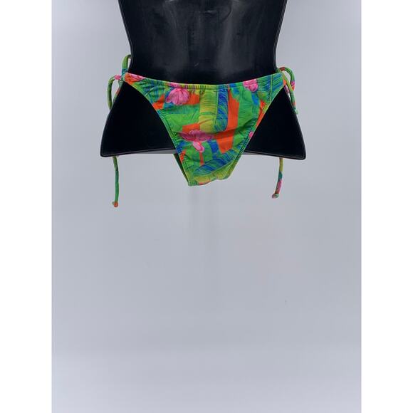 FARM Women's Green Tropical Floral Side-Tie Bikini Bottom SZ M - Picture 2 of 7